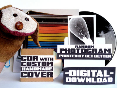 SUPER DELUXE! Digital Album + LP + Custom Handmade CDR + Random Photogram printed by Get Better AND a handmade washcloth HAND PUPPET!