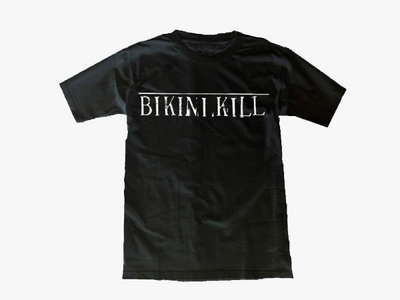 Bikini Kill logo shirt - white on black main photo