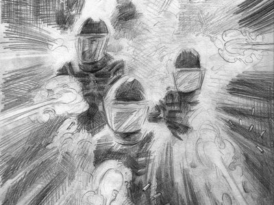 We Are From The Government - We Are Here To Help Pencil Drawing by P. Emerson Williams main photo