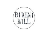 Bikini Kill logo button - black on white