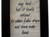 Hand-Made framed Lyric Sheet