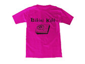Record Player shirt - Black on Fuschia