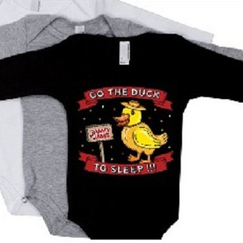 "Go The Duck To Sleep" Onesie - Black / Long Sleeve cover art