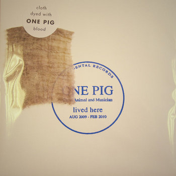 'One Pig: a life in 3 minutes' 7" single cover art