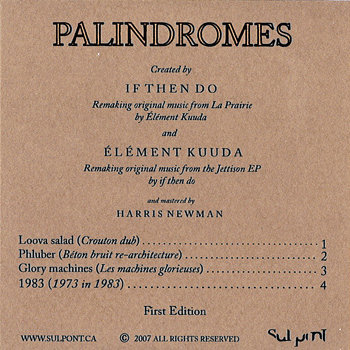 Palindromes EP cover art