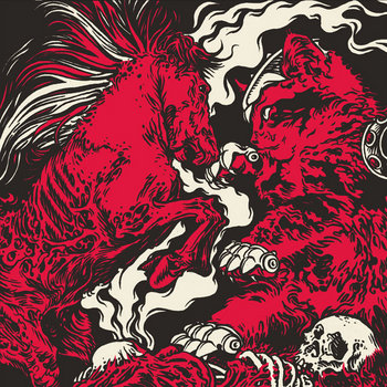 WHITEHORSE / HOT GRAVES Split 7" cover art