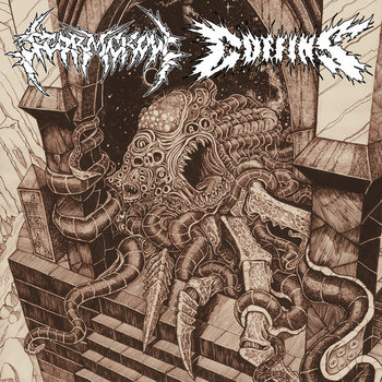 Stormcrow / Coffins Split LP cover art